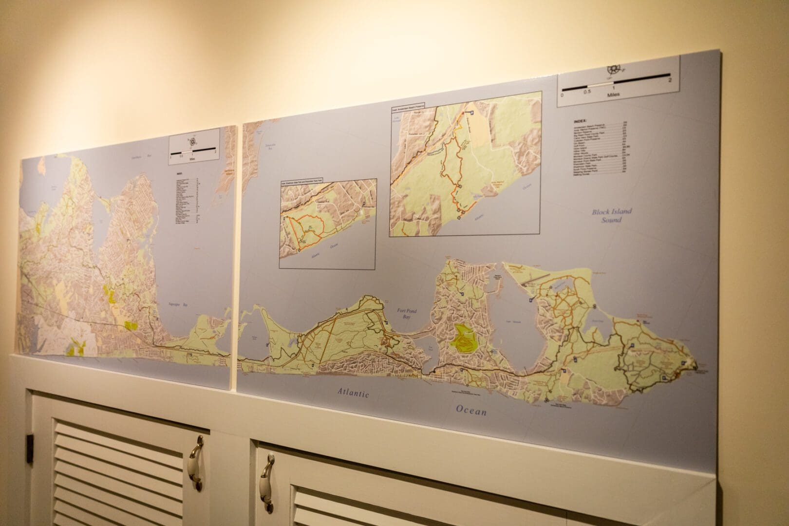 Map of Block Island with trails.